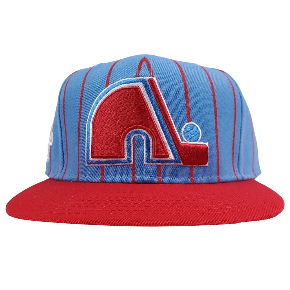 Quebec Nordiques Mitchell & Ness NHL Fitted 7 1/4 Flatbill Hat Cap 3D Logo New